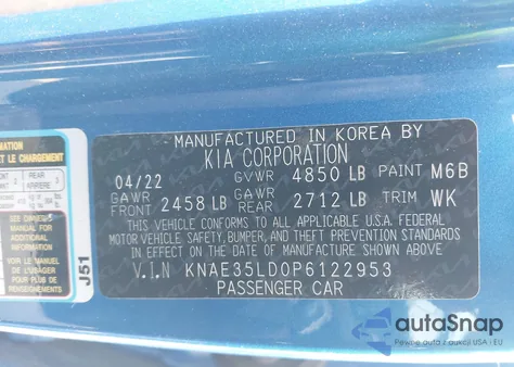 2023 Kia Stinger Gt-Line z USA, uszkodzony, nr VIN KNAE35LD0P6122953